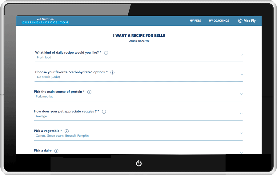 choose the ingredients 